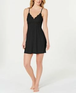INC International Concepts Heavenly Soft Lace-Trimmed Knit Nightgown Lingerie, Created For Macy's