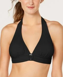 Michael Kors Logo-Ring Halter Bikini Top, Created For Macy's