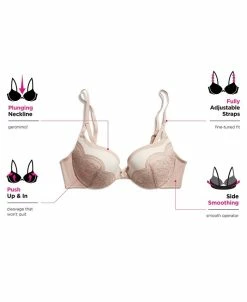 Maidenform Love The Lift Push Up & In Lace Plunge Underwire Bra DM9900 -White Mark Shop 11679885 fpx