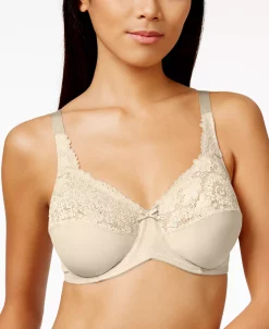 Lilyette Minimizer Comfort Lace Underwire Bra 428 -White Mark Shop 12259890 fpx