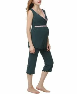 Kimi + Kai Kimi & Kai Penny Maternity Nursing Pajama Set -White Mark Shop 13749814 fpx
