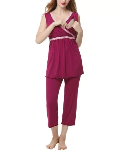 Kimi + Kai Kimi & Kai Penny Maternity Nursing Pajama Set -White Mark Shop 13749820 fpx