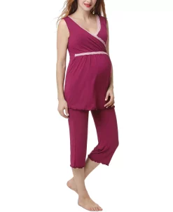 Kimi + Kai Kimi & Kai Penny Maternity Nursing Pajama Set -White Mark Shop 13749824 fpx