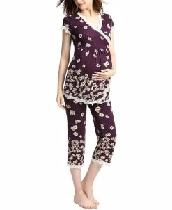 Kimi + Kai Kimi & Kai Addison Maternity Nursing Pajama Set -White Mark Shop 13749829 fpx