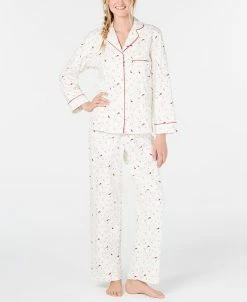 Charter Club Printed Cotton Flannel Pajama Set, Created For Macy's