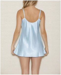 ICollection Ultra Soft Satin Lingerie Chemise With Adjustable Straps -White Mark Shop 15648674 fpx