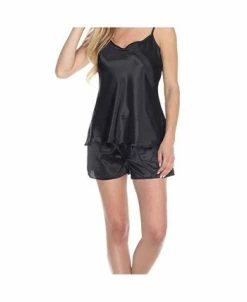 White Mark Satin Cami And Shorts Pajama Set -White Mark Shop 15764216 fpx