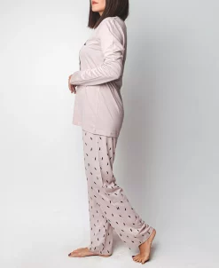 MOOD Pajamas Ood Pajama Soft Feather Long- Sleeve Pajama Set -White Mark Shop 15886615 fpx