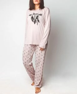 MOOD Pajamas Ood Pajama Soft Feather Long- Sleeve Pajama Set