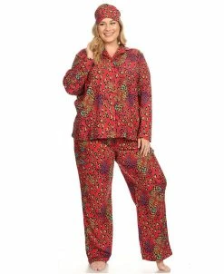White Mark Plus Size 3-Piece Pajama Set