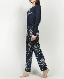 MOOD Pajamas Cherry Blossom Ultra Soft Long-Sleeve Pajama Set -White Mark Shop 16702771 fpx