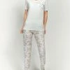 MOOD Pajamas Ultra Soft Floral Short Sleeve Pajama Set