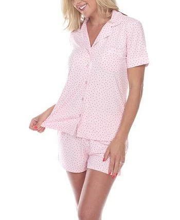 White Mark Short Sleeve Pajama Set 2 White Mark Short Sleeve Pajama Set - Image 2