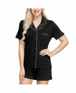 INK+IVY Women's Notch Pajama Top And Short Set 13 INK+IVY Women's Notch Pajama Top And Short Set -White Mark Shop 17809260 fpx