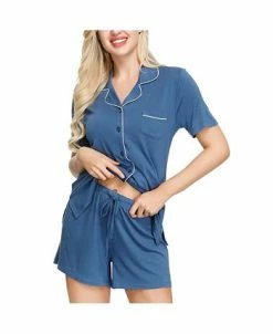 INK+IVY Women's Notch Pajama Top And Short Set 15 INK+IVY Women's Notch Pajama Top And Short Set -White Mark Shop 17809263 fpx