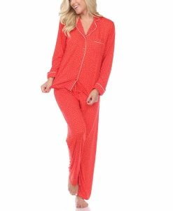 White Mark Omen's Pajama Set, 2 Piece