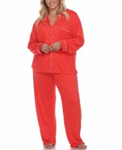 White Mark Omen's Plus Size Pajama Set, 2 Piece