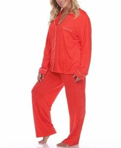 White Mark Omen's Plus Size Pajama Set, 2 Piece -White Mark Shop 18043283 fpx