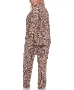 White Mark Omen's Plus Size Pajama Set, 2 Piece -White Mark Shop 18043310 fpx