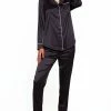 ICollection Women's Notch Collar Pajama Pant Set