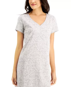 Charter Club The Everyday Cotton Printed Sleep Shirt, Created For Macy's 7 Charter Club The Everyday Cotton Printed Sleep Shirt, Created For Macy's -White Mark Shop 18148848 fpx