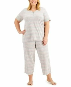 Charter Club The Everyday Cotton Plus Size Capri Pajama Set, Created For Macy's