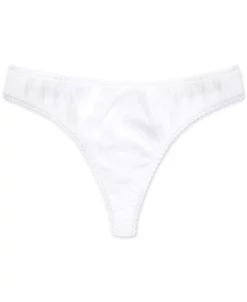 Charter Club Everyday Cotton Women's Lace-Trim Thong, Created For Macy's -White Mark Shop 18231906 fpx