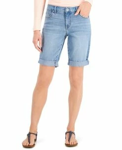 Style & Co Uffed Denim Bermuda Shorts, Created For Macy's