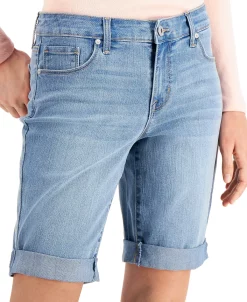 Style & Co Uffed Denim Bermuda Shorts, Created For Macy's -White Mark Shop 18254248 fpx