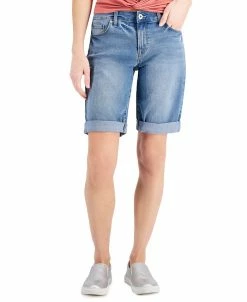 Style & Co Uffed Denim Bermuda Shorts, Created For Macy's