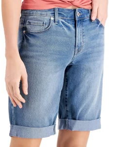 Style & Co Uffed Denim Bermuda Shorts, Created For Macy's -White Mark Shop 18254259 fpx