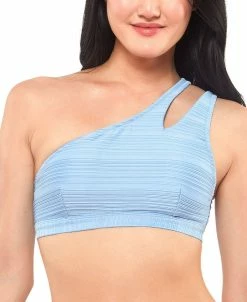 Jessica Simpson Ribbed One-Shoulder Bikini Top