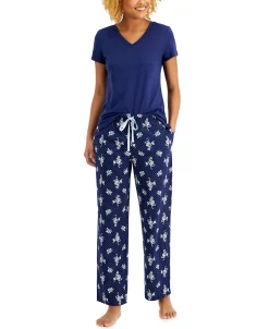Charter Club Everyday Cotton V-Neck Pajama T-Shirt, Created For Macy's -White Mark Shop 18449083 fpx