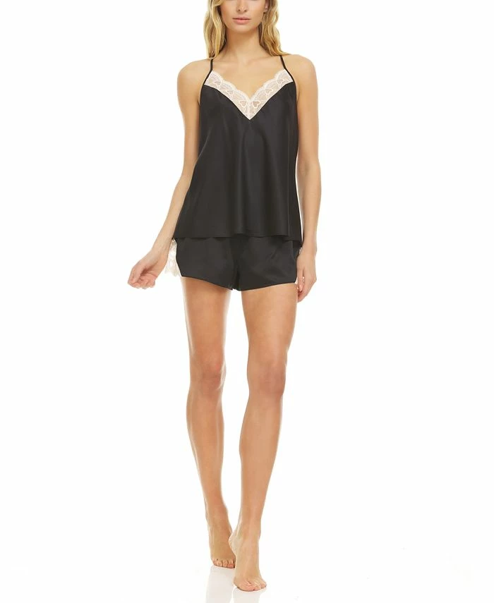 Flora By Flora Nikrooz Kit Heart Lace Cami & Tap Shorts Pajama Set 1 Flora By Flora Nikrooz Kit Heart Lace Cami & Tap Shorts Pajama Set