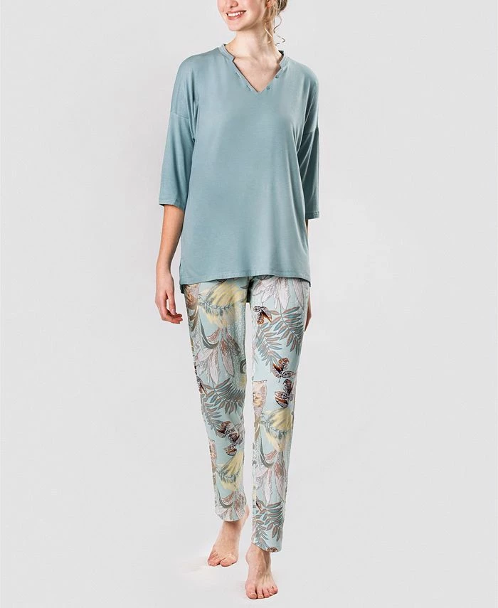 MOOD Pajamas Women's Ultra Soft Caribbean Flowers Pajama Set 1 MOOD Pajamas Women's Ultra Soft Caribbean Flowers Pajama Set