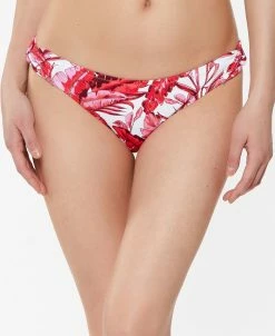 Jessica Simpson Printed Paradiso Palm Side-Twist Hipster Bikini Bottoms