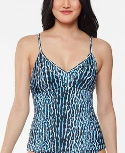 Jessica Simpson Y Safari Crisscross Tankini Top