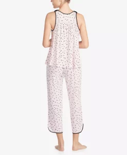 Kate Spade New York Women's Sleeveless Modal Knit Cropped Pajama Set -White Mark Shop 19046678 fpx
