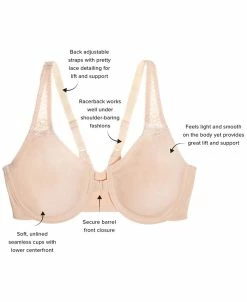 Wacoal Men's Soft Embrace Lace Detail Front-Close Bra 851311 12 Wacoal Men's Soft Embrace Lace Detail Front-Close Bra 851311 -White Mark Shop 19234103 fpx