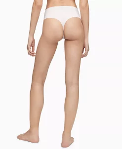 Calvin Klein Women's Invisibles High-Waist Thong Underwear QD3864 -White Mark Shop 19321809 fpx
