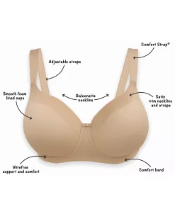 Playtex Women's Secrets Shapes & Supports Balconette Full Figure Wirefree Bra US4824 -White Mark Shop 19497927 fpx