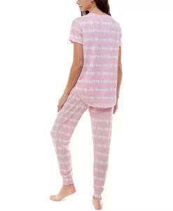 Roudelain V-Neck T-Shirt & Jogger Pants Pajama Set 17 Roudelain V-Neck T-Shirt & Jogger Pants Pajama Set -White Mark Shop 19532298 fpx
