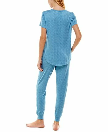 Roudelain V-Neck T-Shirt & Jogger Pants Pajama Set 2 Roudelain V-Neck T-Shirt & Jogger Pants Pajama Set - Image 2