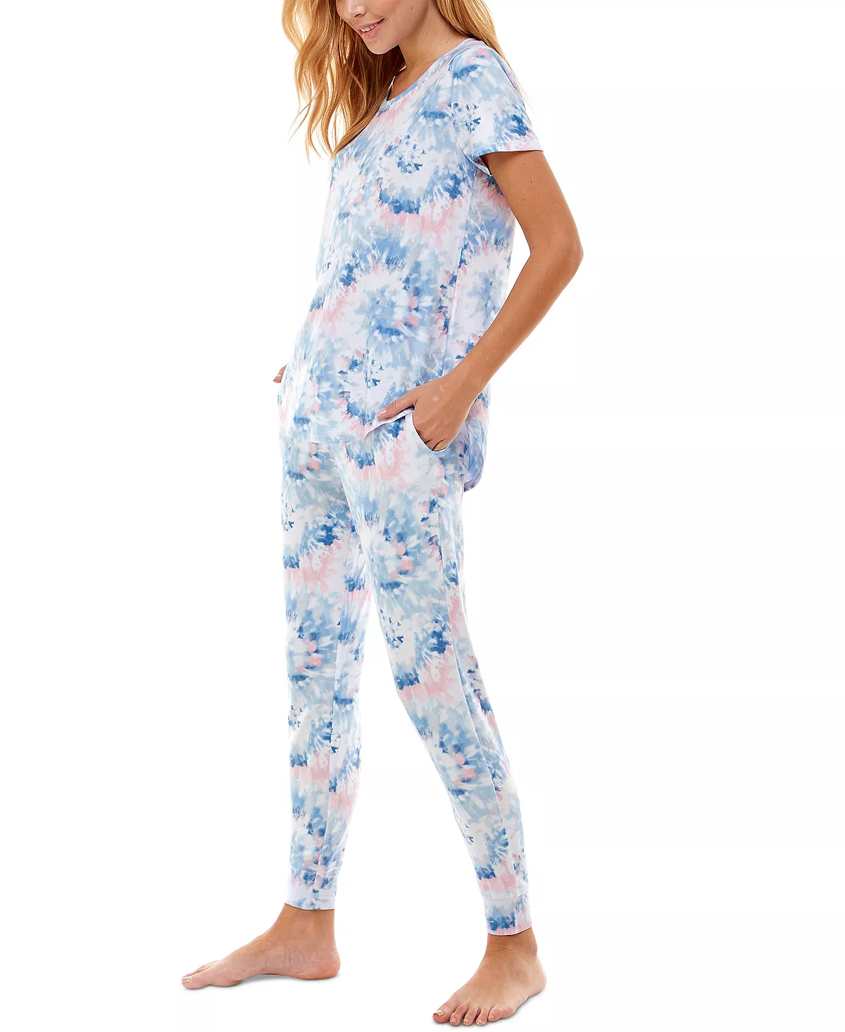 Roudelain Scoop Neck T-Shirt & Jogger Pants Pajama Set 4 Roudelain Scoop Neck T-Shirt & Jogger Pants Pajama Set - Image 4