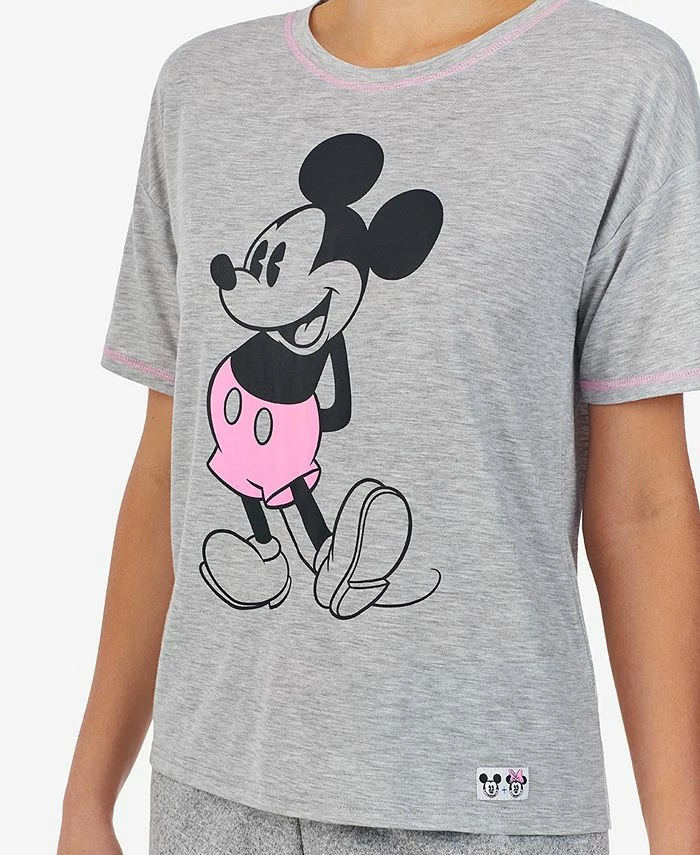 Disney Mickey Mouse Knit Short Sleeve Crewneck Pajama T-Shirt 1 Disney Mickey Mouse Knit Short Sleeve Crewneck Pajama T-Shirt
