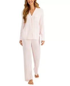 Alfani Notch Collar Pajama Set, Created For Macy's -White Mark Shop 19788745 fpx