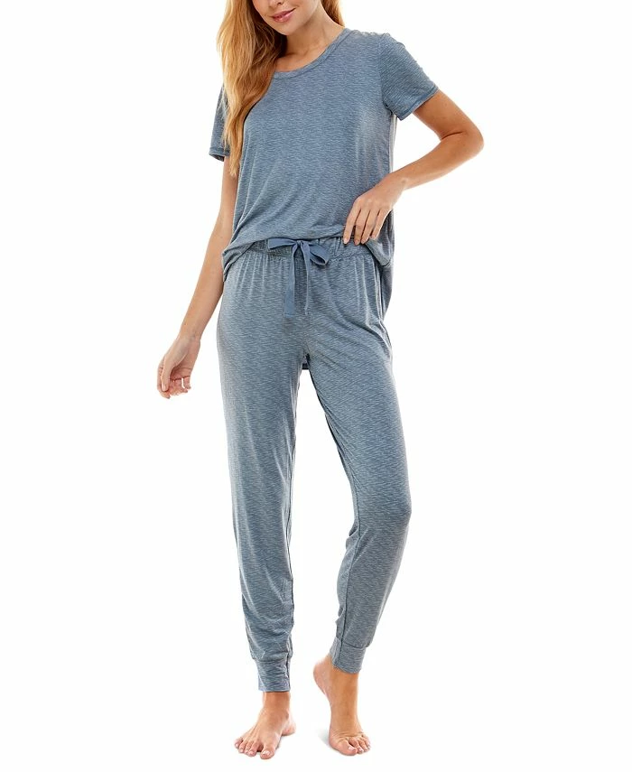 Roudelain Printed Short Sleeve Top & Jogger Pajama Set 1 Roudelain Printed Short Sleeve Top & Jogger Pajama Set