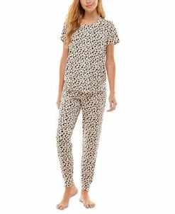 Alternative view of Roudelain Printed Short Sleeve Top & Jogger Pajama Set