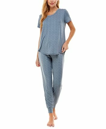Roudelain Printed Short Sleeve Top & Jogger Pajama Set 2 Roudelain Printed Short Sleeve Top & Jogger Pajama Set - Image 2