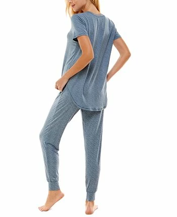 Roudelain Printed Short Sleeve Top & Jogger Pajama Set 3 Roudelain Printed Short Sleeve Top & Jogger Pajama Set - Image 3